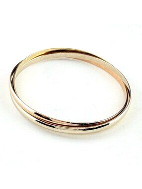 Cartier Trinity Yellow Gold Pink White Bangles Bracelet